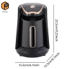 Nồi Cà Phê Điện Thổ Nhĩ Kỳ EU 220V Cắm Nhỏ Gọn Đen Chống Tràn 600W 300ml Giặt Nồi 6
