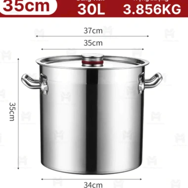 Nồi Cao Inox Đáy Dày 20-100L Cho Bếp Tứ - Luộc Ga, Hầm Xương, Nấu Bánh Chưng 550k