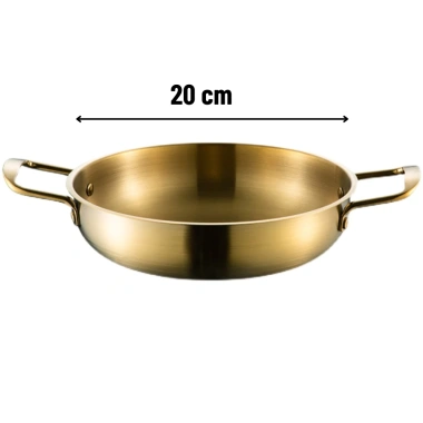Nồi Chảo Mini Inox 20cm Hàn Quốc Sang Trọng - Nấu Mì Cay, Lẩu, Súp, Hai Quai Cách Nhiệt, Giá 29.000đ