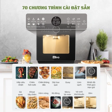 Nồi Chiên Hơi Nước OLIVO SF16 PRO 16L: 70 chức năng, phụ kiện inox 304, giá 5,560,000₫ 4