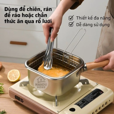 Nồi Chiên Inox 316 Handuhome Đa Năng Chiên Nướng Hấp Chống Dính - Giá 200.000đ
