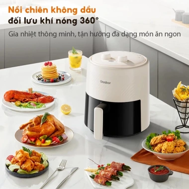 Nồi chiên không dầu 4L Gaabor AF40M-WH01A 1.400W Chống dính, khí nóng đối lưu, núm xoay dễ dùng, giảm giá 900k