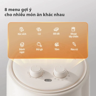 Nồi chiên không dầu 4L Gaabor AF40M-WH01A 1.400W Chống dính, khí nóng đối lưu, núm xoay dễ dùng, giảm giá 900k