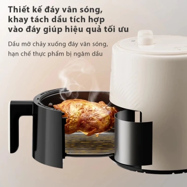 Nồi chiên không dầu 4L Gaabor AF40M-WH01A 1.400W Chống dính, khí nóng đối lưu, núm xoay dễ dùng, giảm giá 900k