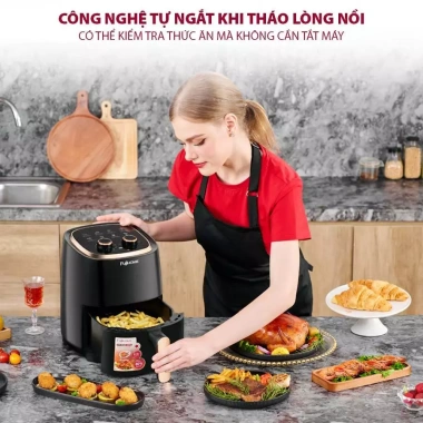 Nồi chiên không dầu 5L Fujihome nhập khẩu, tự ngắt, chống dính cao cấp, giá 630.000₫ 2