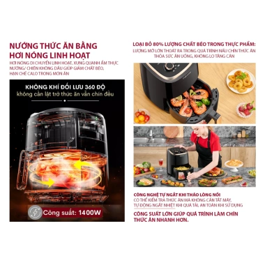 Nồi chiên không dầu 5L Fujihome nhập khẩu, tự ngắt, chống dính cao cấp, giá 630.000₫ 4
