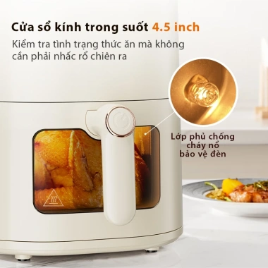 Nồi chiên không dầu 5L Gaabor AF-45M01A cửa kính, núm xoay tuần hoàn khí nóng - Giá 1,299,000₫ 3 Nồi chiên không dầu 5L Gaabor AF-45M01A cửa kính, núm xoay tuần hoàn khí nóng - Giá 1,299,000₫ 3