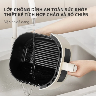 Nồi chiên không dầu 5L Gaabor AF-45M01A cửa kính, núm xoay tuần hoàn khí nóng - Giá 1,299,000₫
