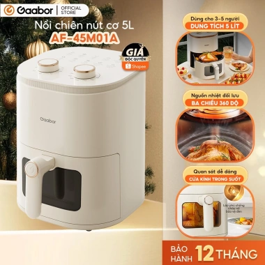 Nồi chiên không dầu 5L Gaabor AF-45M01A cửa kính, núm xoay tuần hoàn khí nóng - Giá 1,299,000₫ 10 Nồi chiên không dầu 5L Gaabor AF-45M01A cửa kính, núm xoay tuần hoàn khí nóng - Giá 1,299,000₫ 10
