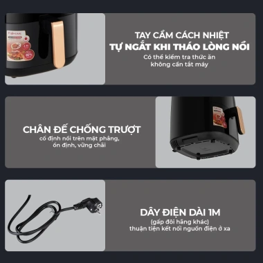 Nồi chiên không dầu 6,5L FUJIHOME tự ngắt, chống dính, chính hãng - Giá chỉ 747.000₫ 6 Nồi chiên không dầu 6,5L FUJIHOME tự ngắt, chống dính, chính hãng - Giá chỉ 747.000₫ 6