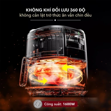 Nồi chiên không dầu 6,5L FUJIHOME tự ngắt, chống dính, chính hãng - Giá chỉ 747.000₫