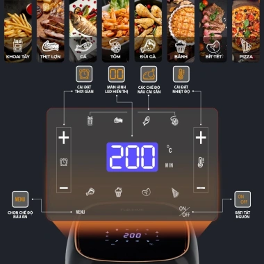 Nồi chiên không dầu 6,5L FUJIHOME tự ngắt, chống dính, chính hãng - Giá chỉ 747.000₫ 8 Nồi chiên không dầu 6,5L FUJIHOME tự ngắt, chống dính, chính hãng - Giá chỉ 747.000₫ 8