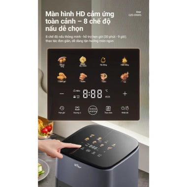 Nồi Chiên Không Dầu 6L Bear 1.600W - 2 Tốc Độ Gió Mềm Giòn, BH 18 Th, 1.690.000₫