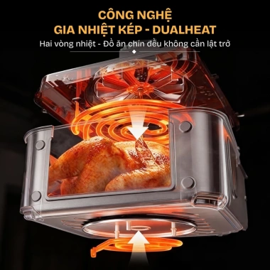 Nồi chiên không dầu 7L FUJIHOME - Mặt kính chịu nhiệt, tự ngắt, tặng gắp, giảm 16%