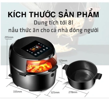 Nồi Chiên Không Dầu 9L CAMEL chính hãng, nút vặn cơ, BH 24 tháng - Giá 920.000