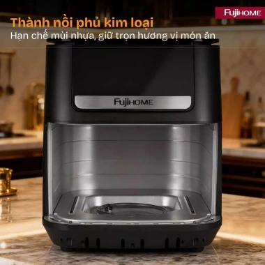 Nồi chiên không dầu 9L FUJIHOME 8 chế độ, LCD cảm ứng, kèm kẹp gắp, chỉ 13,55 triệu