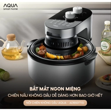 Nồi chiên không dầu AQUA 4.5L ADB501T Đa chiều, thiết kế sang trọng, chỉ 1.349.000₫ 2