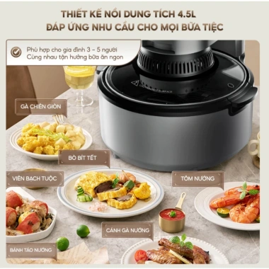 Nồi chiên không dầu AQUA 4.5L ADB501T Đa chiều, thiết kế sang trọng, chỉ 1.349.000₫ 6