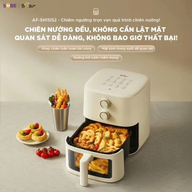 Nồi chiên không dầu BEAR 5L AF-5H15I52 - Chiên nướng hơi nước, giá 1.19 triệu 2