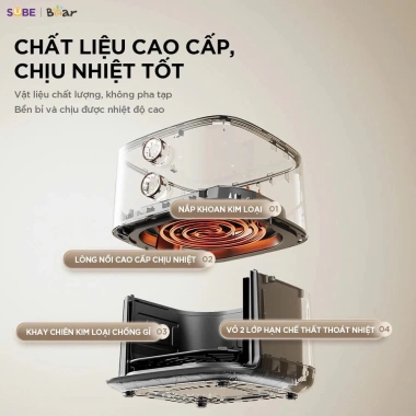 Nồi chiên không dầu BEAR 5L AF-5H15I52 - Chiên nướng hơi nước, giá 1.19 triệu 5