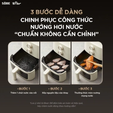 Nồi Chiên Không Dầu Bear 5L Đa Năng – Nướng Bánh Giảm Dầu Mỡ, Tiện Lợi, Healthy, Bảo Hành 18 Tháng – Giá 1,190,000₫ 3