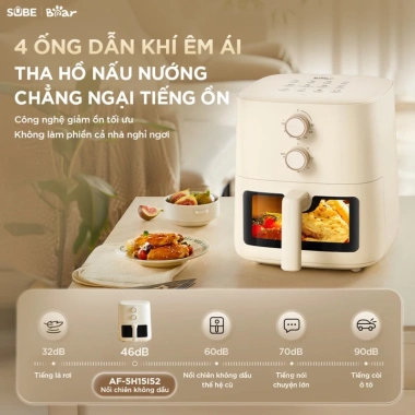 Nồi Chiên Không Dầu Bear 5L Đa Năng – Nướng Bánh Giảm Dầu Mỡ, Tiện Lợi, Healthy, Bảo Hành 18 Tháng – Giá 1,190,000₫ 4