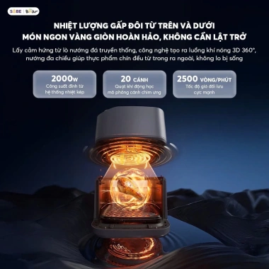 Nồi chiên không dầu BEAR 6L AF-5H19I45 - chiên hơi và hấp, 1,190,001₫ giảm 350k