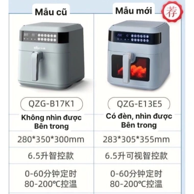 Nồi chiên không dầu Bear QZG-E13E5 6.5L 9 chế độ, bảo hành 12 tháng, 1,45 triệu 2 Nồi chiên không dầu Bear QZG-E13E5 6.5L 9 chế độ, bảo hành 12 tháng, 1,45 triệu 2