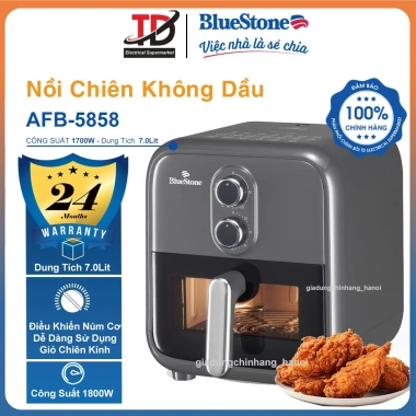 Nồi Chiên Không Dầu Bluestone AFB-5.858 7L 1.800W - Giỏ Kính, Núm Cơ Dễ Dùng, Hàng Chính Hãng, Giá Ưu Đãi 1.549.000 VND