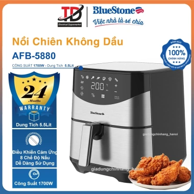 Nồi Chiên Không Dầu Bluestone AFB-5.880 5.5L Chống Dính Greblon Khử Khuẩn 3 Phút - Chính Hãng