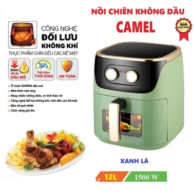 Nồi chiên không dầu Camel 12L 1.500W - 10‑12 Lít, giảm giá 598k, chiên giòn không dầu 3 Nồi chiên không dầu Camel 12L 1.500W - 10‑12 Lít, giảm giá 598k, chiên giòn không dầu 3