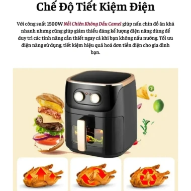 Nồi chiên không dầu Camel 13L 1.500W nhiệt đối lưu công suất cao giảm giá 579k 7