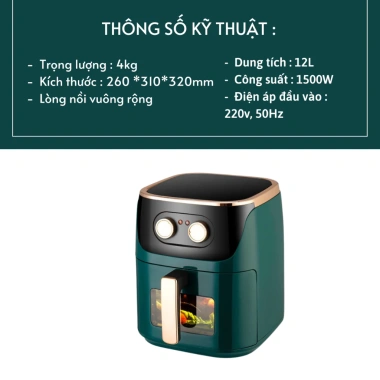 Nồi chiên không dầu Camel 13L 1.500W nhiệt đối lưu công suất cao giảm giá 579k 8
