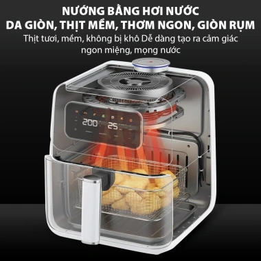 Nồi chiên không dầu Camel 6L 1.200W 3s nóng nhanh mặt thủy tinh - Bảo hành 12 tháng