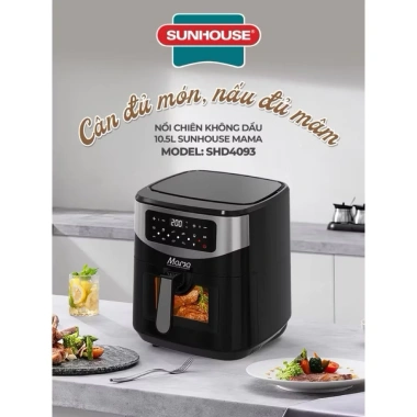 Nồi chiên không dầu điện tử 10,5L SUNHOUSE MAMA SHD4.093 - Bảo hành 2 năm giảm giá 20%