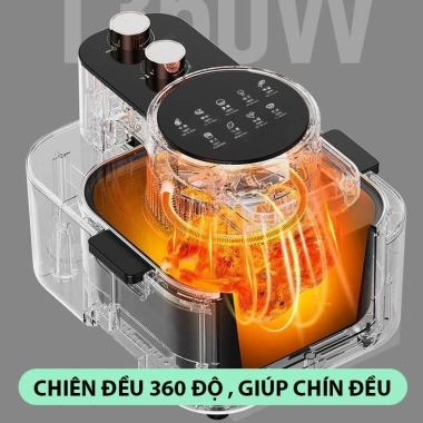 Nồi chiên không dầu ECOMIX 12L đa năng, chiên 360° - 2 năm bảo hành, nhanh gọn 4