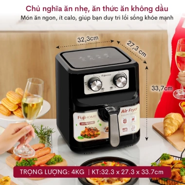 Nồi chiên không dầu FUJIHOME 4,5/12 lít, chống dính, tự ngắt, tặng gắp 747.000 VND 6