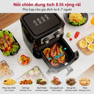 Nồi chiên không dầu FUJIHOME 4,5/12 lít, chống dính, tự ngắt, tặng gắp 747.000 VND 7