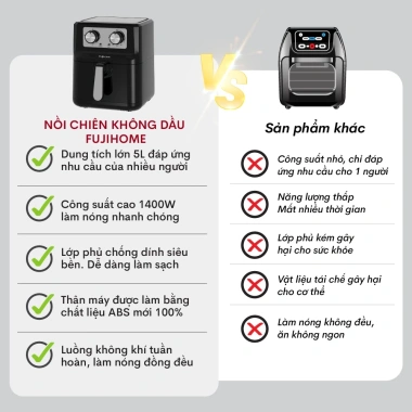 Nồi chiên không dầu FUJIHOME 4,5/12 lít, chống dính, tự ngắt, tặng gắp 747.000 VND 8