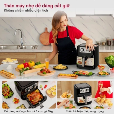 Nồi chiên không dầu FUJIHOME 4,5/12 lít, chống dính, tự ngắt, tặng gắp 747.000 VND 9