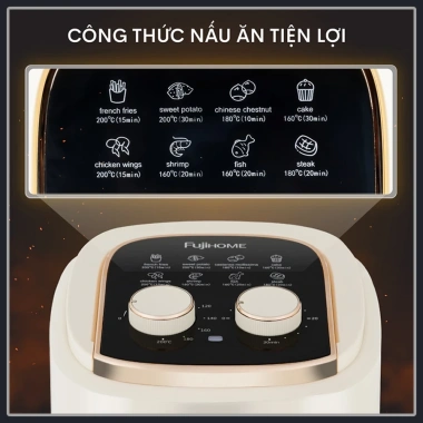 Nồi chiên không dầu FUJIHOME 4.5L‑12L tự ngắt, chống dính, kèm kẹp gắp thực phẩm – Giá ưu đãi 747.000₫