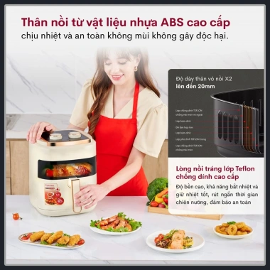 Nồi chiên không dầu FUJIHOME 4.5L‑12L tự ngắt, chống dính, kèm kẹp gắp thực phẩm – Giá ưu đãi 747.000₫