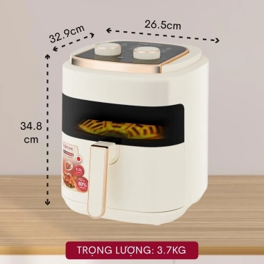 Nồi chiên không dầu Fujihome 5.5L 1.600W - Không hơi nước, tự ngắt, kèm gắp, 747.000₫ 8 Nồi chiên không dầu Fujihome 5.5L 1.600W - Không hơi nước, tự ngắt, kèm gắp, 747.000₫ 8