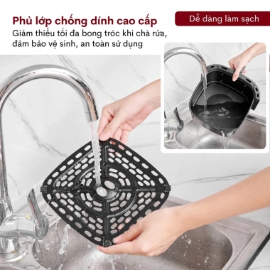 Nồi chiên không dầu Fujihome 5.5L 1.600W - Không hơi nước, tự ngắt, kèm gắp, 747.000₫ 9 Nồi chiên không dầu Fujihome 5.5L 1.600W - Không hơi nước, tự ngắt, kèm gắp, 747.000₫ 9