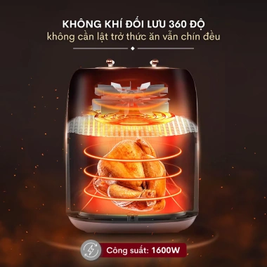 Nồi chiên không dầu Fujihome 6.5L 1.600W, chống dính, tự ngắt, tặng kẹp - 747.000đ