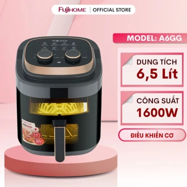 Nồi chiên không dầu Fujihome 6.5L 1.600W, chống dính, tự ngắt, tặng kẹp - 747.000đ 10 Nồi chiên không dầu Fujihome 6.5L 1.600W, chống dính, tự ngắt, tặng kẹp - 747.000đ 10