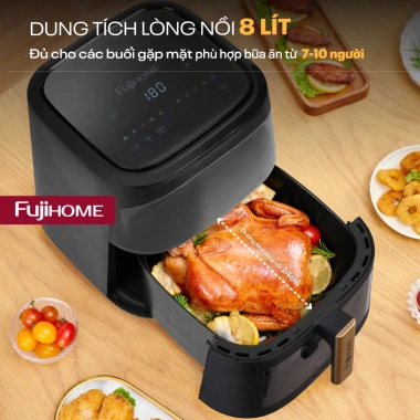Nồi chiên không dầu FUJIHOME 8L 1.800W nhập khẩu, cảm ứng mặt kính - Giá chỉ 747.000₫ giảm giá 4 Nồi chiên không dầu FUJIHOME 8L 1.800W nhập khẩu, cảm ứng mặt kính - Giá chỉ 747.000₫ giảm giá 4