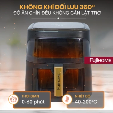 Nồi chiên không dầu FUJIHOME 8L 1.800W nhập khẩu, cảm ứng mặt kính - Giá chỉ 747.000₫ giảm giá