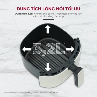 Nồi chiên không dầu FUJIHOME A3 3,2L 1.300W - Điều khiển cơ, giá ưu đãi 630.000 VND