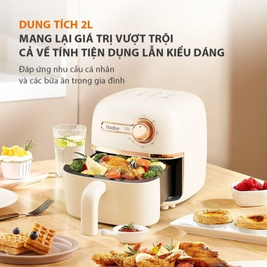 Nồi chiên không dầu Gaabor AF20M-YE01S 2L nhỏ tiết kiệm điện cho 2 người - 600k